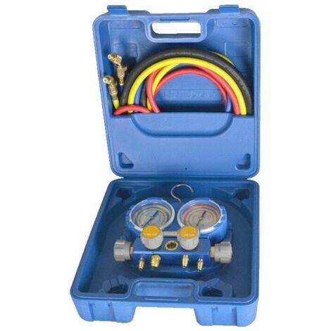 Coffret manomètres 4 voies - R410A R407C R32 R134a VALUE - Teddington