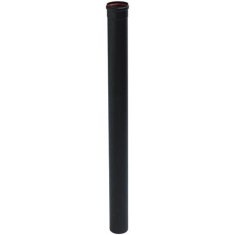 TEN – Tuyau rigide 344019 émail noir mat 100 cm D80 mm – Acier émaillé résistant aux acides – Joint viton inclus pour raccordement poêles à granulés