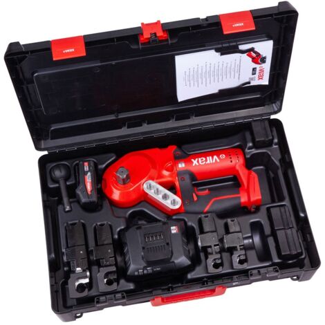 Virax – Cintreuse compacte 18V – Cintrage jusqu'à Ø 22mm – Batterie Lithium-Ion 2Ah – 125 cintrages par charge – Changement rapide des formes - 14-16-18-22mm