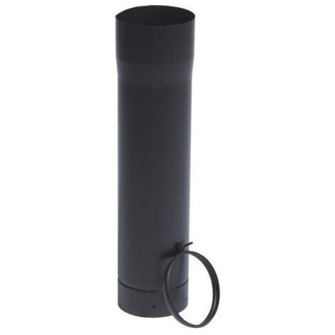 TEN – Conduit de fumée télescopique rigide émaillé noir mat 180mm – Pour évacuation de fumée fioul, gaz, charbon, bois