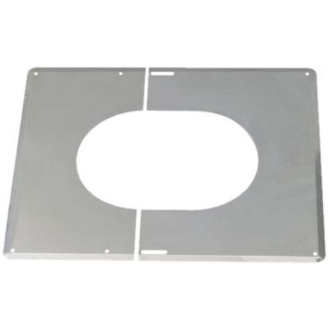 TEN – Plaque de finition inox 130° pour conduits pellets double paroi – Angle 0 à 30° – Pour diamètre 80/130 mm