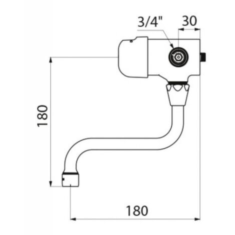 Mitigeur mural TEMPOMIX lavabo M34 bec orientable - DELABIE (1/6)