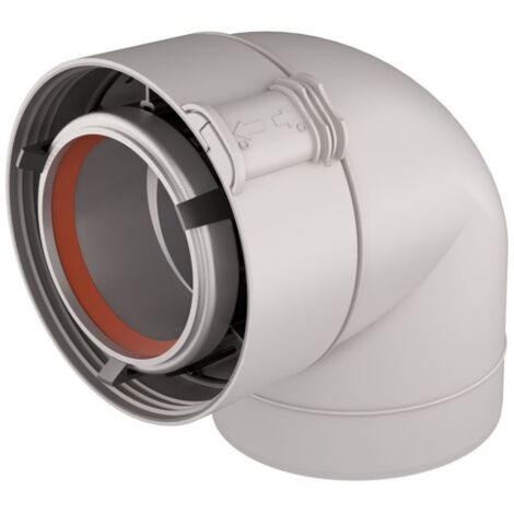 Coude 87° Gaz D80/125mm ALU/PVC Sekurit - Ubbink