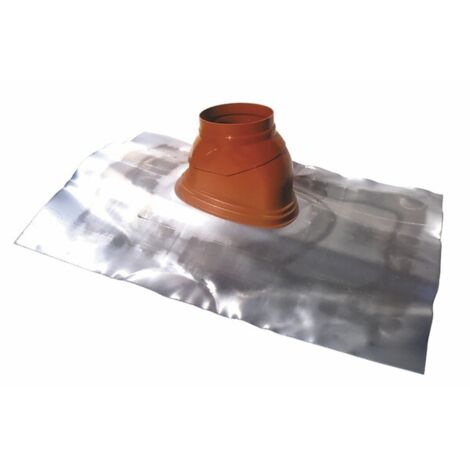 Ubbink – Solin de toit 5 à 25° ocre plomb naturel D80/125mm – Adaptation parfaite pour chaudières à condensation – Étanchéité optimale