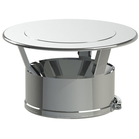TEN – Chapeau de cheminée plat en inox 130-180 mm – Résistant à la corrosion – Pour combustibles gaz, fioul, bois et granulés