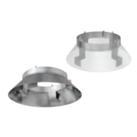 TEN – Collier larmier 3 en 1 inox 100 – Maintien et centrage tuyau rigide – Protection anti-pluie et ventilation optimale