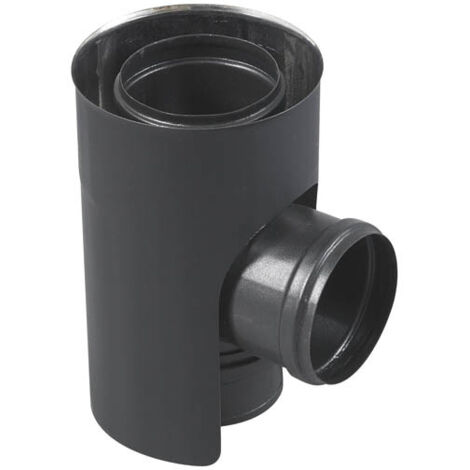 Té 90° avec tampon émaillé noir mat Edilinox Diamètre 130