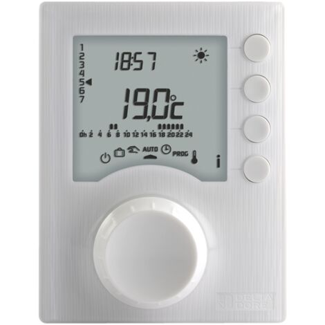 Delta Dore – Thermostat programmable filaire pour chauffage eau chaude – Alimentation 230V – Programmation hebdomadaire – Classe ERP IV