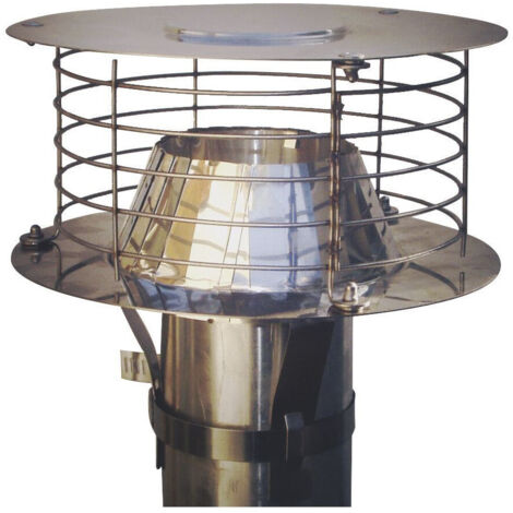 TEN – Aspirateur statique anti-refouleur inox 125/153 mm – Grille anti-volatile – Acier inoxydable 304 – Pour conduits flexibles et rigides