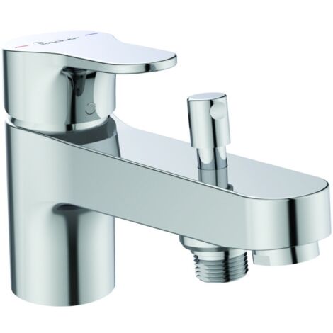 Porcher – Mitigeur de baignoire Olyos II monotrou – Bec long avec aérateur intégré – Clapets anti-retours – Cartouche Firmaflow Ø 38mm