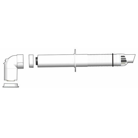 Ubbink – Kit N°2 terminal horizontal Rolux RENOFIT – Coude D60/100mm condensation – Raccordement évacuation murale chaudières gaz – Installation facile