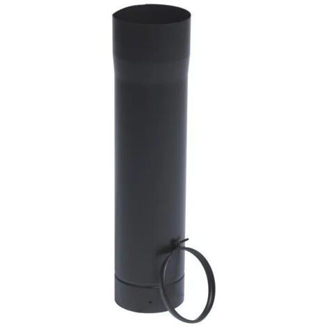 TEN – Tuyau télescopique rigide 50 cm – Acier émaillé noir mat – Diamètre 125 mm – Flexibilité d'installation 6 à 36 cm
