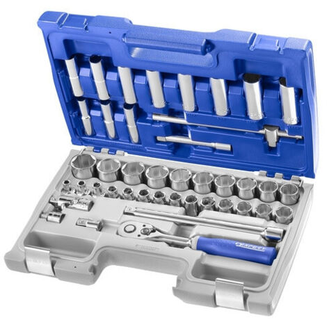 Coffret de douilles et accessoires 1/2" métriques 42 pièces - E032908 - Expert by Facom