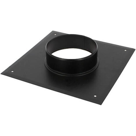 Plaque de connexion cheminée 80/125mm noir – Évacuation fumées pour poêles à granulés – Installation facile – Accessoire BIOTEN