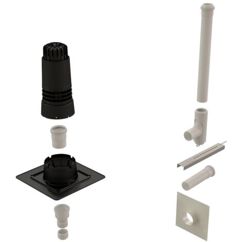 Ubbink – Kit complet de fumisterie entrée murale D60/100mm – Résistant jusqu'à 120°C – Conduit redimensionnable pour chaudières à condensation