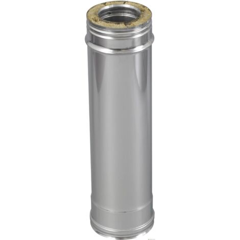TEN – Conduit de fumée isolé 1m en inox 316/304 – Diamètre intérieur 100mm – Diamètre extérieur 150mm – Compatible poêles à bois