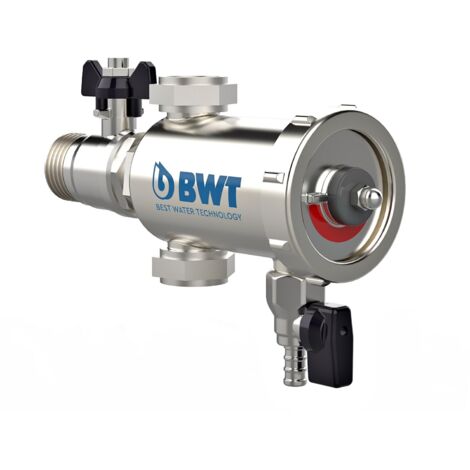 BWT – Filtre désemboueur magnétique 3/4' – Tamis 800µm – Aimant Néodyme 12 800 Gauss – Installation horizontale, verticale ou en angle