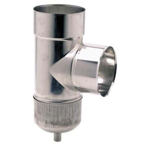 Te tubage 90° + purge inox 80 piq male - Ten