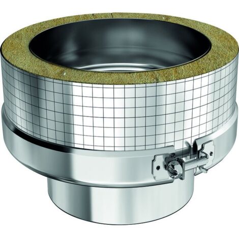 TEN – Raccord fumisterie simple/double paroi 80/130 mm – Inox 316/304 – Bride de sécurité – Système emboîtant