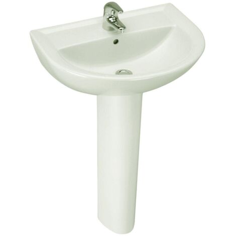 Porcher – Vasque à encastrer en porcelaine vitrifiée 50 x 44 cm – Fixation murale par 2 tire-fonds – 1 trou central pour robinetterie
