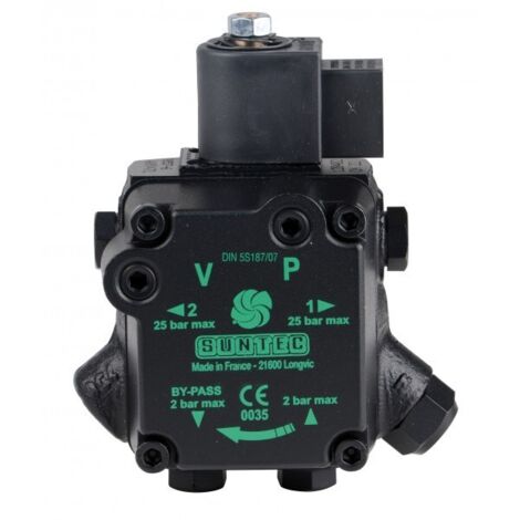 Pompe à fioul SUNTEC AU47L avec électrovanne – Pression 4/25 – Pour bioufioul, kérosène et fioul domestique – Rotation gauche