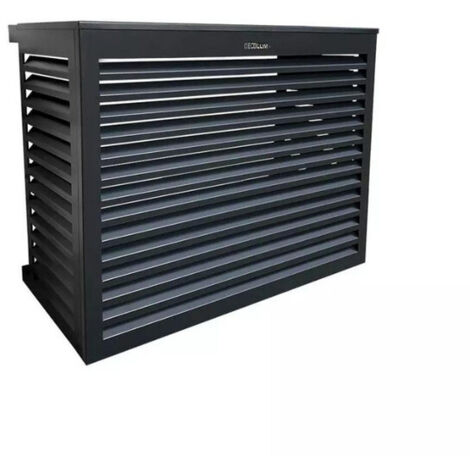 Cache climatiseur en aluminium anthracite – Dimensions 86x109x52-67cm – Résistant aux intempéries – Installation facile en copropriété – Decoclim - 23AM7016