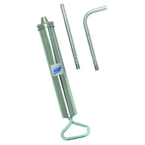 Algi – Seringue 500 ml professionnelle en acier nickelé – Pour huiles haute viscosité – Bec droit et coudé inclus – Résistance à la corrosion