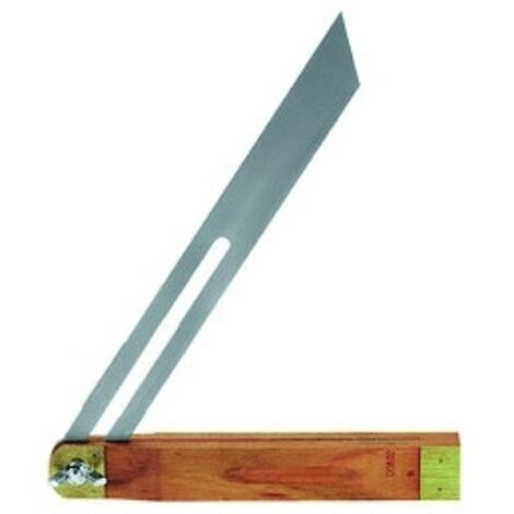 Facom – Équerre de mécanicien 300 mm – Fausse-équerre à coulisse – Talon en bois et lame en acier – Revêtement en laiton pour durabilité