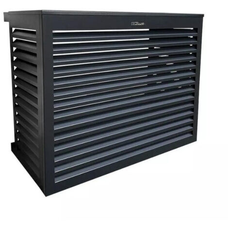 Cache climatiseur en aluminium anthracite L 96x114x56-71 cm – Résistant à la corrosion – Installation rapide avec fixations intégrées – Decoclim - 23AL7016 (1/7)