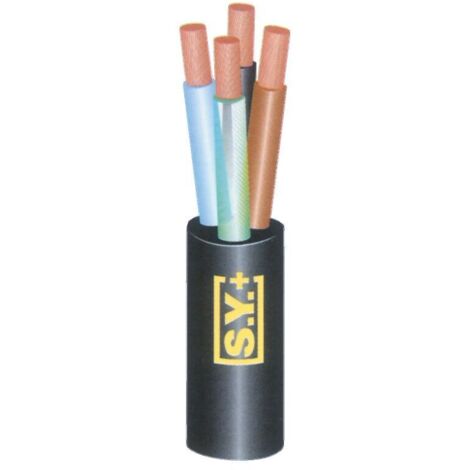 Câble électrique R2V 4G 1,5mm² noir liseré rose 100m – Tension 600/1000V – Pour installations fixes basse tension – Prysmian