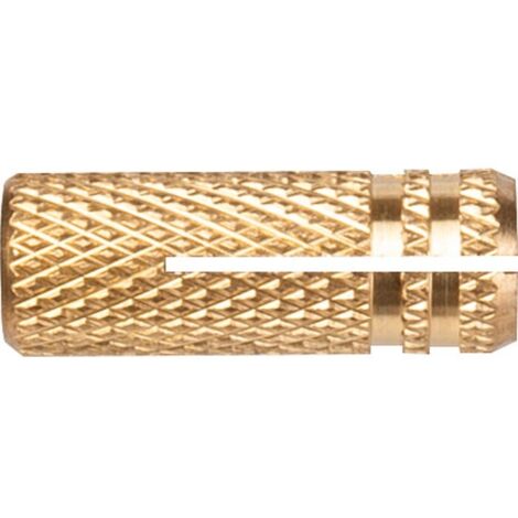 Cheville laiton Ø8 x 22 mm taraudage M6 - Boîte de 100 - Fischer 541707 (1/5)