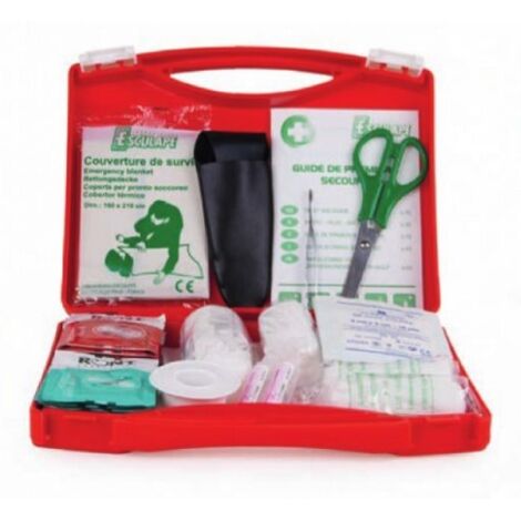 Esculape – Coffret de secours ASEP BTP 5 – Pour 1 à 5 personnes – Dimensions 24x20x5 cm – Poids 580 g – Organisme de certification