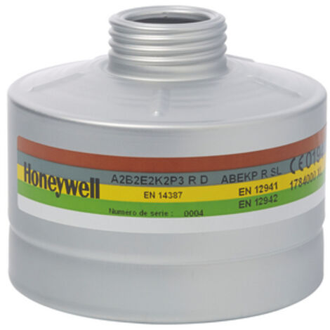 Filtre A2B2E2K1P3 pour masque avec raccord RD40 - Boitier aluminium - Honeywell