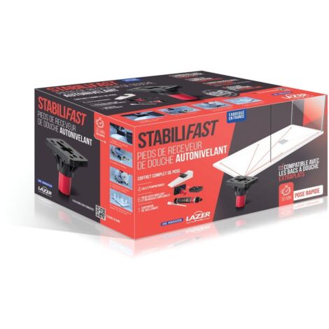 Lazer – Coffret de pose complète Stabilifast – Rehausse jusqu'à 120 mm – Système auto-nivelant – Installation rapide sans outil