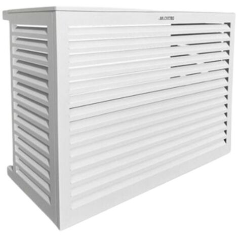 Cache climatiseur aluminium blanc 23A – 1200x1310x800mm – Lames persiennes pour circulation d'air – Réduit nuisances sonores – Decoclim