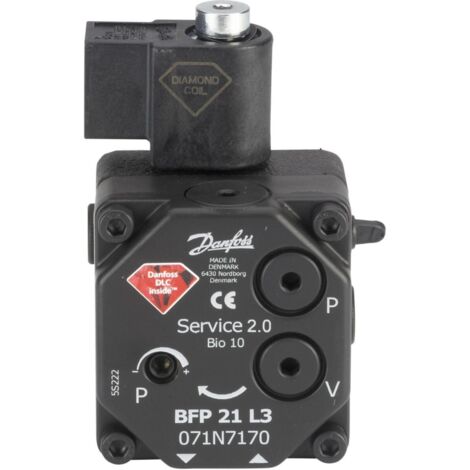 Danfoss – Pompe à fioul 24 L/h – Pression d'huile 7-20 bars – Technologie DLC pour durabilité – Électrovanne intégrée pour contrôle facile - BFP 21 LE