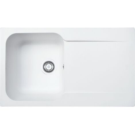 Franke – Évier à encastrer 86x50 cm – 1 cuve 1 égouttoir – En Fradura – Découpe 840 x 480 mm – Réversible – Avec vidage gain de place (1/3)