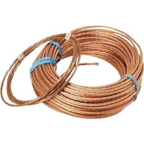 Câblette cuivre 25 mm² 50m – Conducteur en cuivre pour mise à terre – Conformité aux normes électriques – Usage professionnel