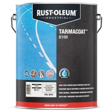 Peinture de sol TARMACOAT - 5 L - blanc RAL 9016 - mat - RUST-OLEUM