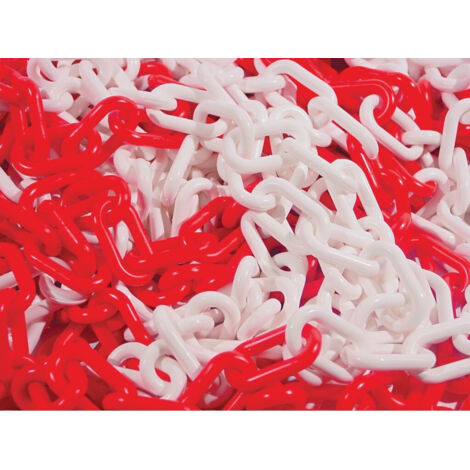 Chaîne plastique rouge/blanc n°8 (sachet de 25m) - Taliaplast