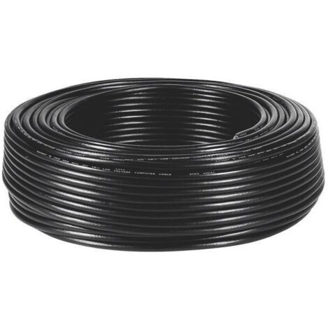 Câble électrique R2V 5G 1,5mm² noir liseré rose 50m – Câble rigide pour installations fixes basse tension – Tension 600/1000V – Prysmian