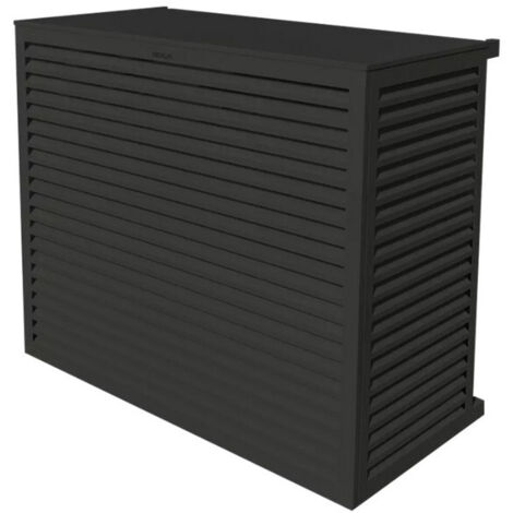 Cache climatiseur en aluminium anthracite – Dimensions extérieures 121x135x66-81 cm – Résistant aux intempéries – Installation facile – Decoclim - 23AXL7016 (1/9)