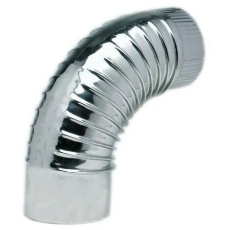 TEN – Coude plissé EQ 90° en inox AISI 304 – Diamètre 111 mm – Soudure continue – Applications chauffage et fumisterie (1/4)