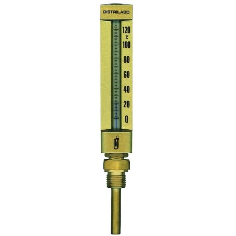 Thermomètre droit boîtier aluminium pour chauffage - 63 mm - Distrilabo