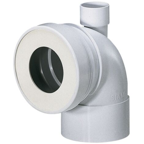 Siamp – Pipe WC courte coudée Ø 100 mm – Femelle Ø 40 mm – PVC M1 collable – Coudée à 90° pour espaces confinés - C100fr (1/2)