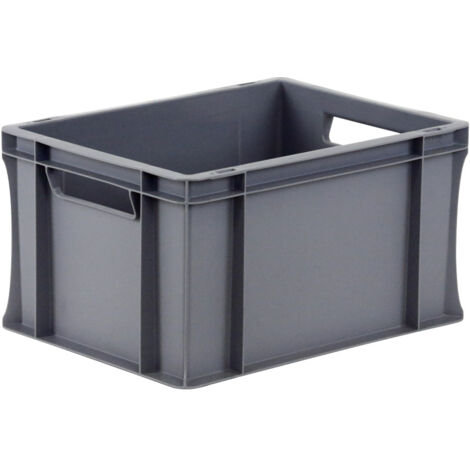 Novap – Bac de rangement palettisable 400 x 300 x 220 mm – Polypropylène qualité alimentaire – 20 litres gris acier – 5103845