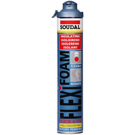 Soudal – Mousse polyuréthane expansive 750ml – Basse expansion pour supports en mouvement – Élastique avec mémoire de forme – Application au pistolet (1/4)