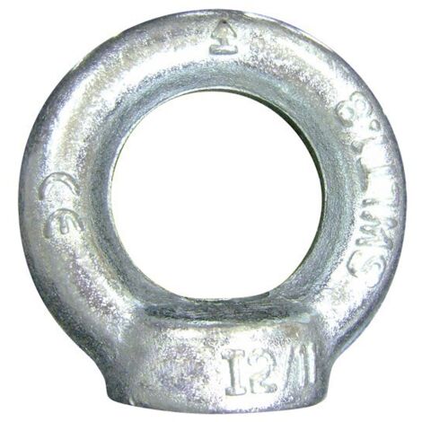 Levac – Anneau de levage femelle 10 mm – Filetage 12 mm – Ø intérieur 30 mm – Acier galvanisé – CMU 340 kg – 5026DG
