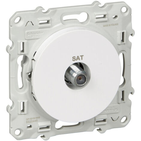 Prise satellite encastrée blanche - Type F - Odace - Schneider Electric