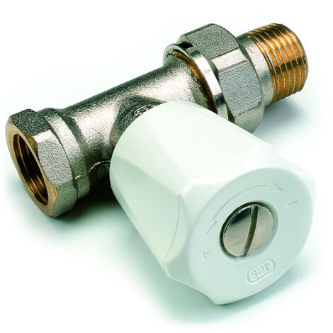 Comap – Robinet radiateur droit 15x21 – Filetage 1/2'' – Corps laiton nickelé – Double étanchéité pour éviter les fuites